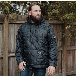Woobie Hoodie Pullover Poncho Quilted Grunt Style jacket Coat-Like new Mens XL